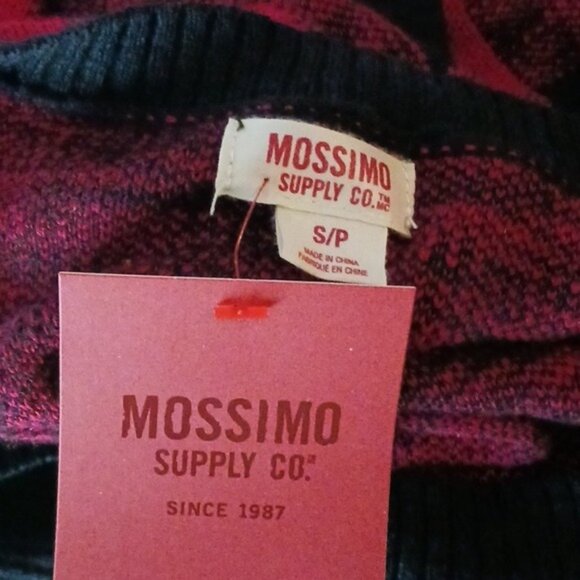 Mossimo Cardigan Sweater Red Black Buffalo Plaid V Neck Womens Size S - Picture 6 of 7